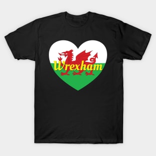 Wrexham Wales UK Wales Flag Heart T-Shirt